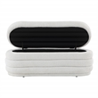 Scranton & Co Channel Tufted Deco Storage Bench in Off White Parchment Sherpa