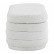 Scranton & Co Channel Tufted Deco Storage Bench in Off White Parchment Sherpa