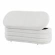 Scranton & Co Channel Tufted Deco Storage Bench in Off White Parchment Sherpa