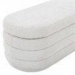 Scranton & Co Channel Tufted Deco Storage Bench in Off White Parchment Sherpa