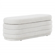 Scranton & Co Channel Tufted Deco Storage Bench in Off White Parchment Sherpa