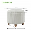 Scranton & Co Round Storage Ottoman in Taupe Fabric with Medium Oak Legs
