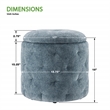Scranton & Co Round Storage Ottoman in Sky Blue Fabric with Lift-Off Top