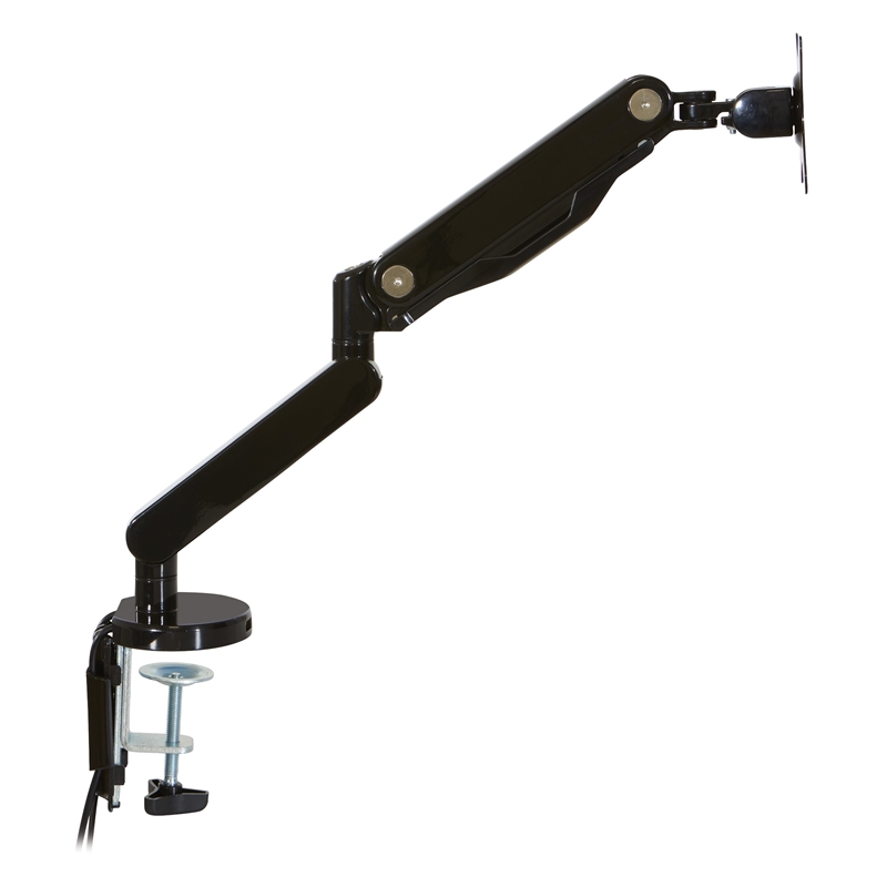 Scranton & Co Single Monitor Arm with USB 3.0 Port in Black Aluminum