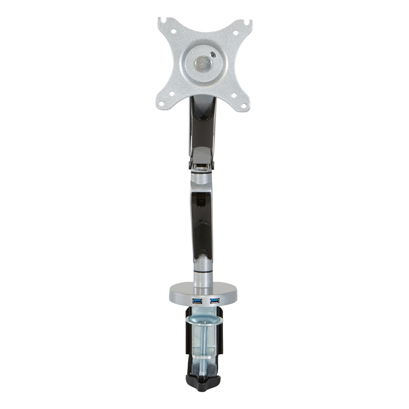 Scranton & Co Single Monitor Arm with USB 3.0 Port in Silver Aluminum