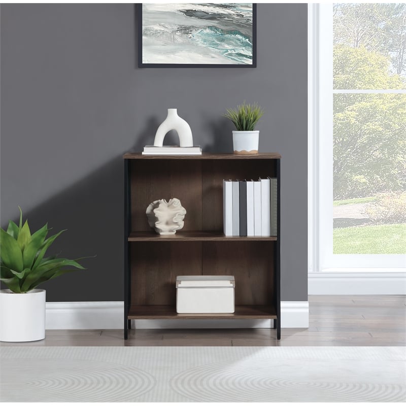 Scranton & Co 2-Shelf Industrial Bookcase in Ozark Ash Wood Finish