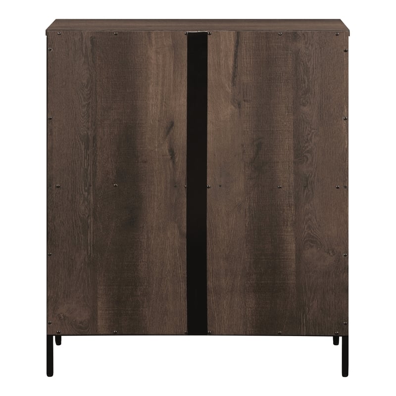 Scranton & Co 2-Shelf Industrial Bookcase in Ozark Ash Wood Finish