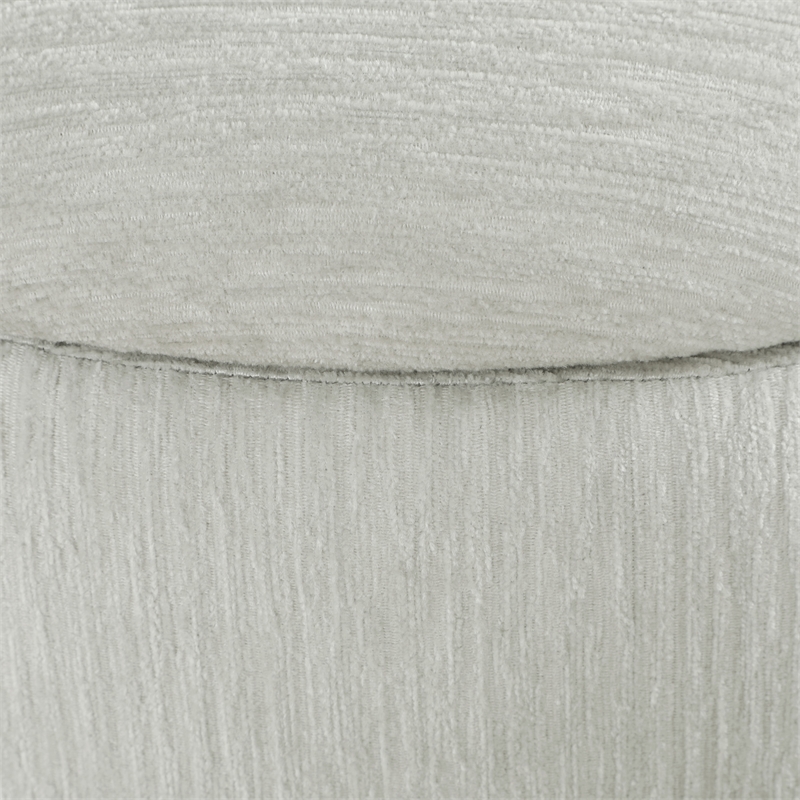 Scranton & Co Round Storage Ottoman in Platinum Gray with Medium Oak Legs