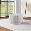 Scranton & Co Fog Light Gray Fabric Storage Ottoman Fully Assembled