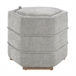 Scranton & Co Fog Gray Fabric 6-Sided Hexagon Storage Ottoman Assembled