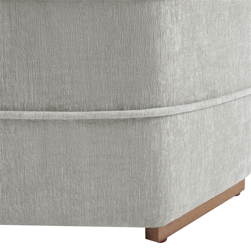 Scranton & Co Fog Gray Fabric 6-Sided Hexagon Storage Ottoman Assembled