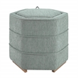 Scranton & Co Mist Gray Fabric 6-Sided Hexagon Storage Ottoman Assembled