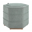 Scranton & Co Mist Gray Fabric 6-Sided Hexagon Storage Ottoman Assembled