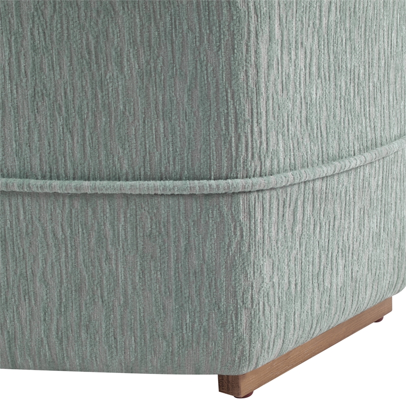 Scranton & Co Mist Gray Fabric 6-Sided Hexagon Storage Ottoman Assembled