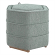 Scranton & Co Mist Gray Fabric 6-Sided Hexagon Storage Ottoman Assembled