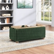 Scranton & Co Green Cord Fabric Flip Top Tray Storage Bench Natural Wood