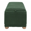 Scranton & Co Green Cord Fabric Flip Top Tray Storage Bench Natural Wood