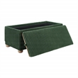 Scranton & Co Green Cord Fabric Flip Top Tray Storage Bench Natural Wood
