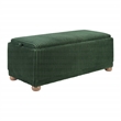 Scranton & Co Green Cord Fabric Flip Top Tray Storage Bench Natural Wood