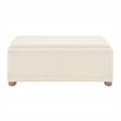 Scranton & Co White Cord Fabric Flip Top Tray Storage Bench Natural Wood