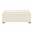 Scranton & Co White Cord Fabric Flip Top Tray Storage Bench Natural Wood