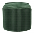 Scranton & Co Green Fabric Round Storage Ottoman with Mango Wood Flip Top