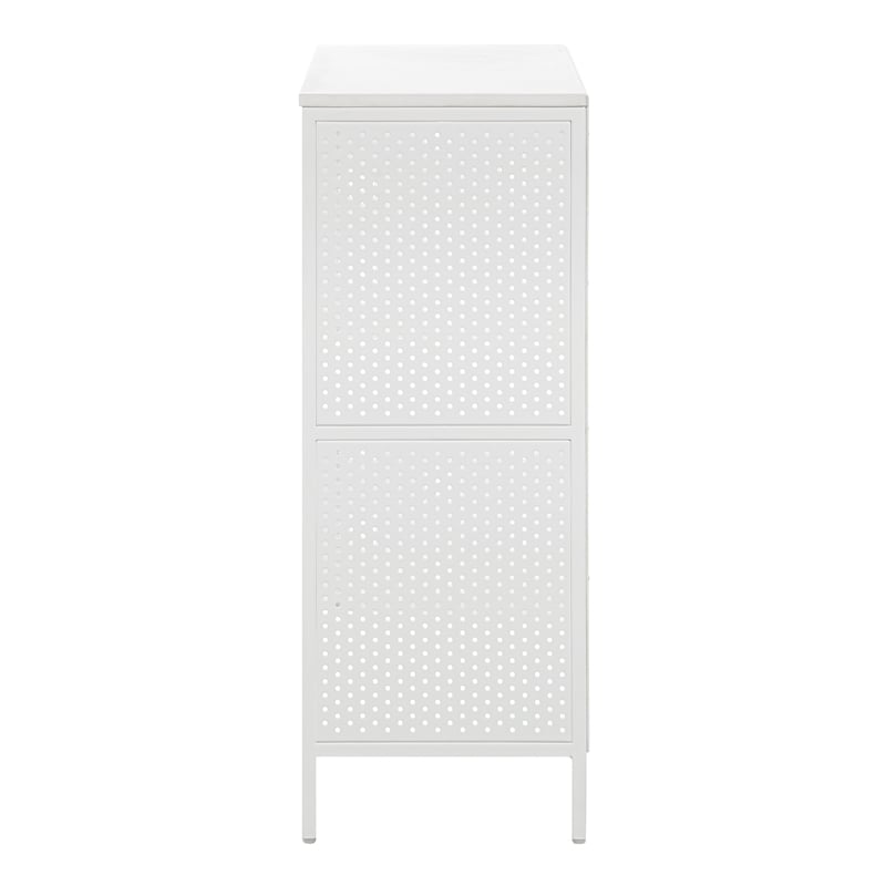 Scranton & Co 2-Shelf Industrial Bookcase in White Engineered Wood