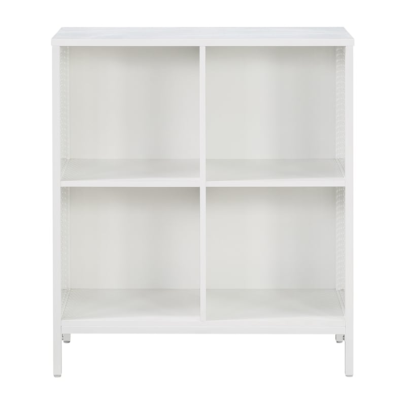 Scranton & Co 4-Cube Storage Bookcase in White Engineered Wood Finish