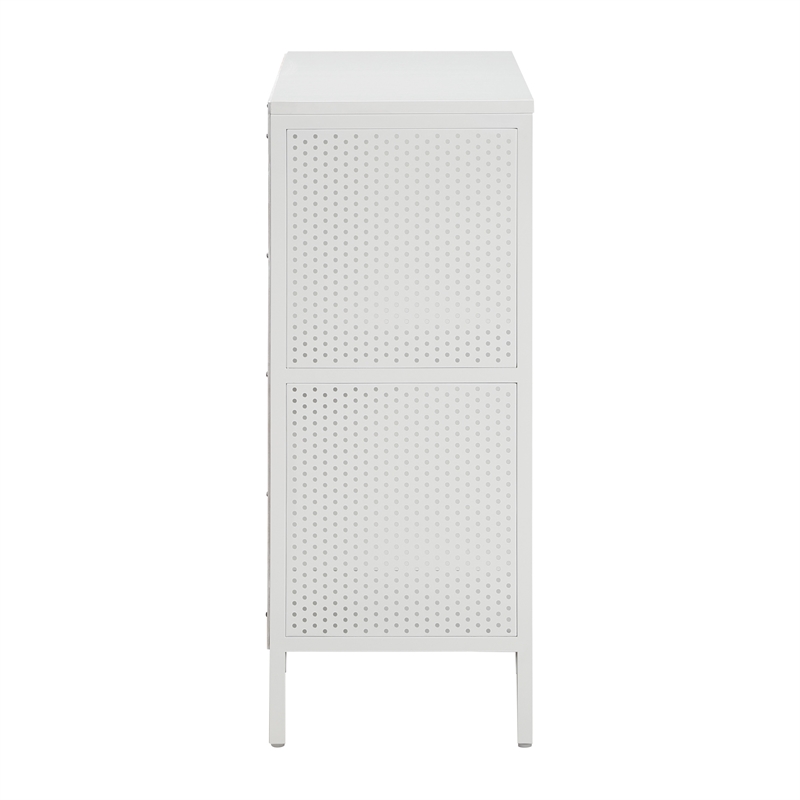 Scranton & Co 4-Cube Storage Bookcase in White Engineered Wood Finish