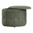 Scranton & Co Round Storage Ottoman in Pine Green Fabric with Padded Lid