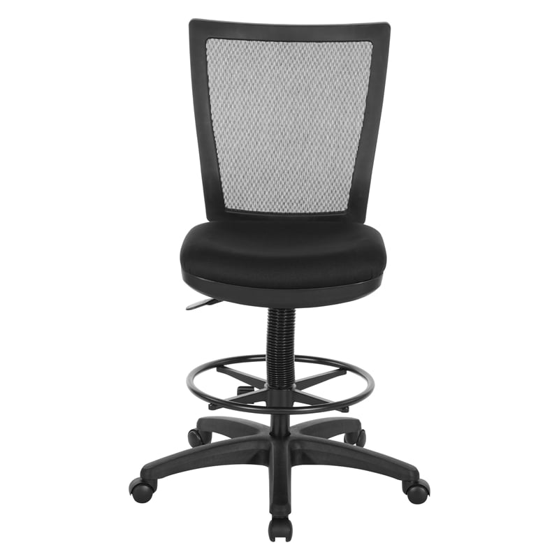 Scranton & Co ProGrid Mesh Back Drafting Chair in Black Coal Fabric Seat