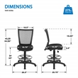 Scranton & Co ProGrid Mesh Back Drafting Chair in Black Coal Fabric Seat