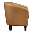 Scranton & Co Camel Faux Leather Tub Chair with Dark Espresso Wood Legs