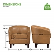 Scranton & Co Camel Faux Leather Tub Chair with Dark Espresso Wood Legs
