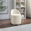 Scranton & Co Fabric Swivel Vanity Chair in Textured Cream Boucle Fabric