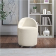Scranton & Co Fabric Swivel Vanity Chair in Textured Cream Boucle Fabric