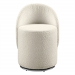 Scranton & Co Fabric Swivel Vanity Chair in Textured Cream Boucle Fabric
