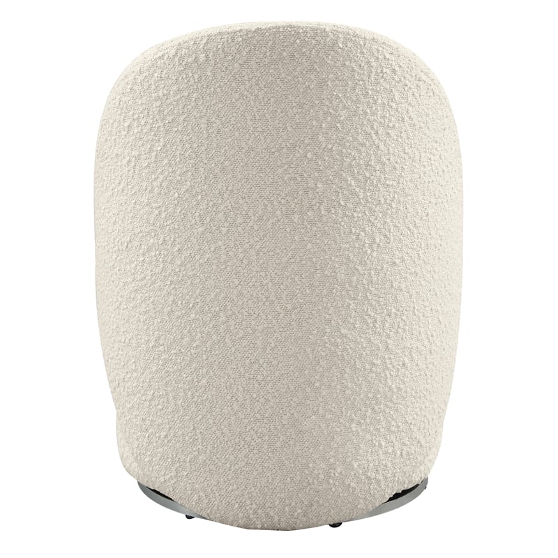 Scranton & Co Fabric Swivel Vanity Chair in Textured Cream Boucle Fabric