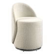 Scranton & Co Fabric Swivel Vanity Chair in Textured Cream Boucle Fabric