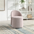 Scranton & Co Swivel Vanity Chair in Dusty Rose Boucle Fabric Fully Assembled