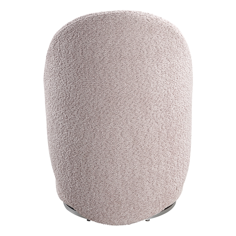 Scranton & Co Swivel Vanity Chair in Dusty Rose Boucle Fabric Fully Assembled