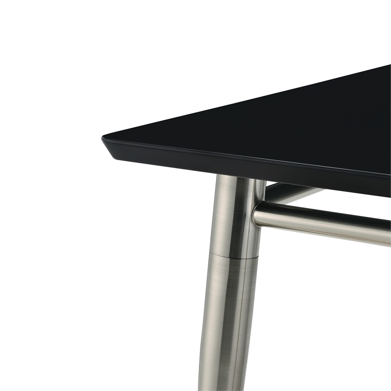 Scranton & Co Modern Square End Table with Engineered Wood Top in Black