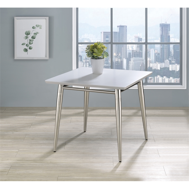 Scranton & Co Modern Square End Table with Engineered Wood Top in White