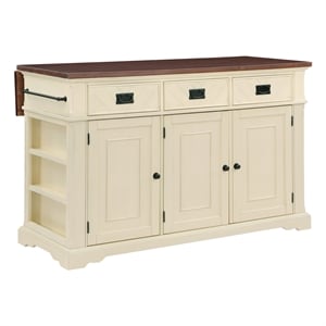 Scranton & Co Farmhouse Kitchen Island in Engineered Wood with White Finish