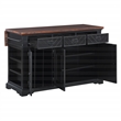 Scranton & Co Farmhouse Kitchen Island in Engineered Wood with Black Finish