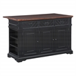 Scranton & Co Farmhouse Kitchen Island in Engineered Wood with Black Finish