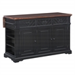 Scranton & Co Farmhouse Kitchen Island in Engineered Wood with Black Finish