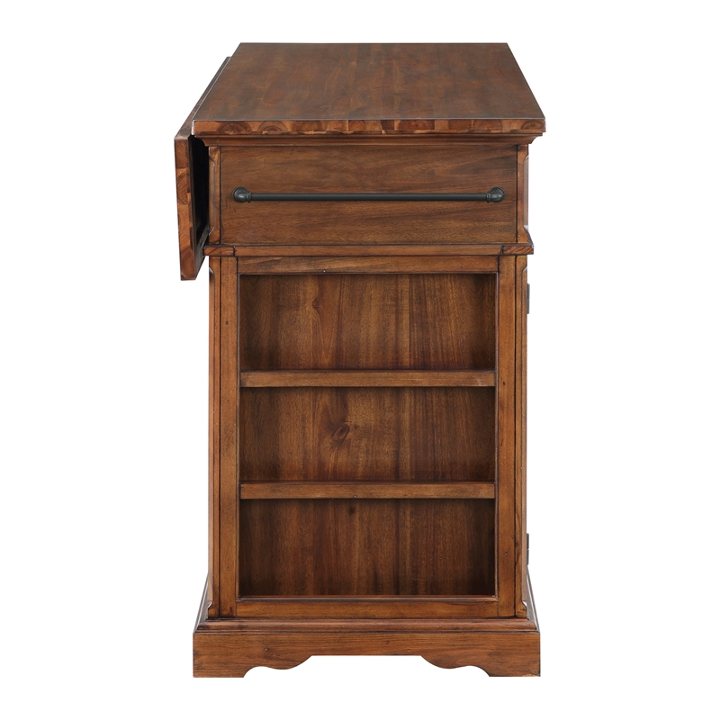 Scranton & Co Farmhouse Kitchen Island in Oak Engineered Wood with Storage
