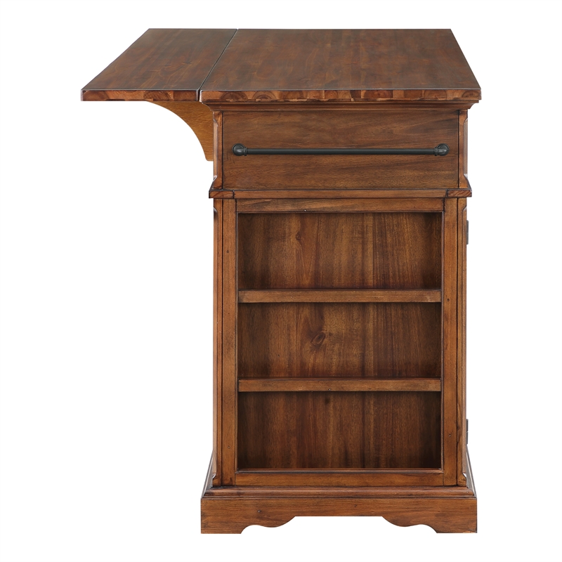 Scranton & Co Farmhouse Kitchen Island in Oak Engineered Wood with Storage