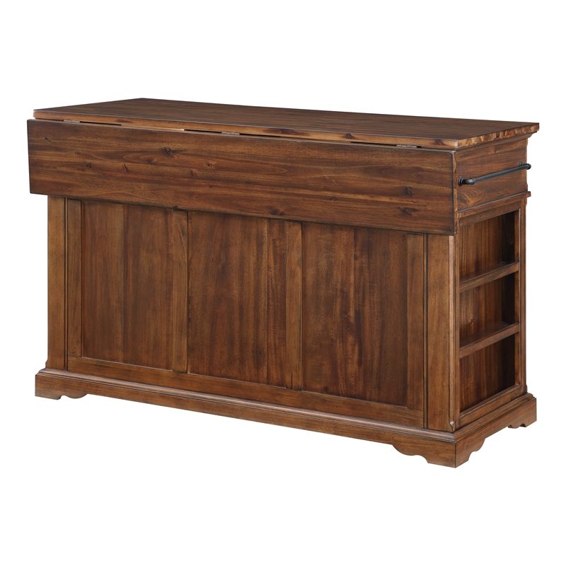 Scranton & Co Farmhouse Kitchen Island in Oak Engineered Wood with Storage